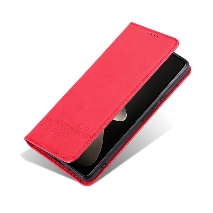 For Honor 400 Pro 5G Global 160.8mm AZNS Magnetic Calf Texture Flip Leather Phone Case(Red)