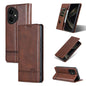 For Honor 400 Global 156.5mm AZNS Magnetic Calf Texture Flip Leather Phone Case(Dark Brown)