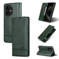 Pour Honor 400 Global 156.5mm AZNS Étui de téléphone en cuir à rabat texturé veau magnétique (Vert foncé)