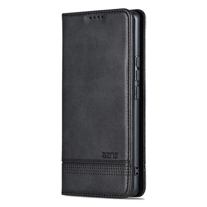 Pour Honor 400 Global 156.5mm AZNS Étui de téléphone en cuir à rabat texturé veau magnétique (noir)