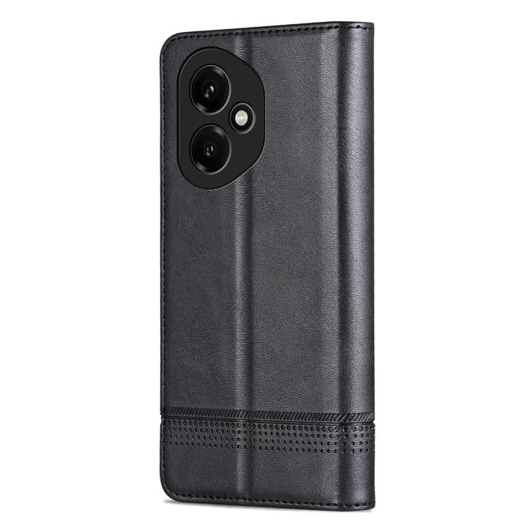 Pour Honor 400 Global 156.5mm AZNS Étui de téléphone en cuir à rabat texturé veau magnétique (noir)