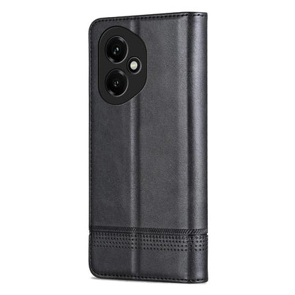 Pour Honor 400 Global 156.5mm AZNS Étui de téléphone en cuir à rabat texturé veau magnétique (noir)