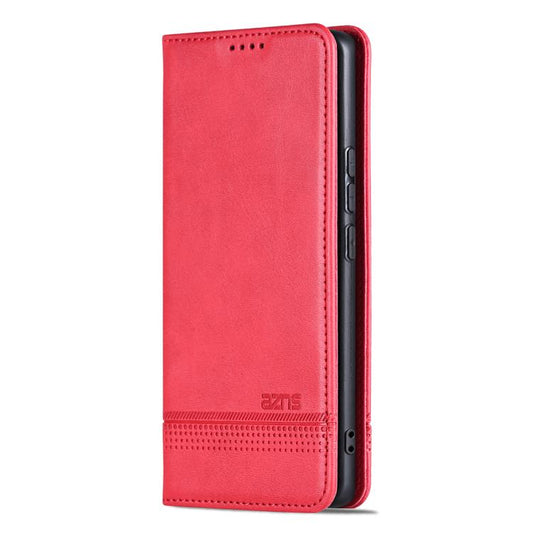 For Honor 400 Global 156.5mm AZNS Magnetic Calf Texture Flip Leather Phone Case(Red)