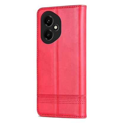 For Honor 400 Global 156.5mm AZNS Magnetic Calf Texture Flip Leather Phone Case(Red)