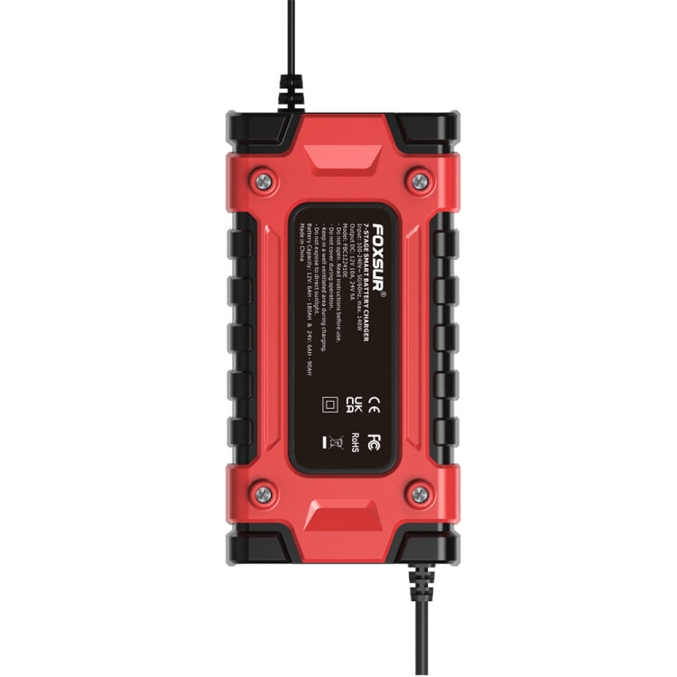 FOXSUR 12V / 24V / 10A Car / Motorcycle Battery Smart Repair Lead-acid Battery Charger, Plug Type:US Plug