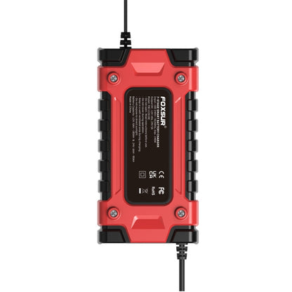 Chargeur de batterie de voiture/moto FOXSUR 12V / 24V / 10A, intelligent, pour batterie au plomb, Type de prise: Prise UE
