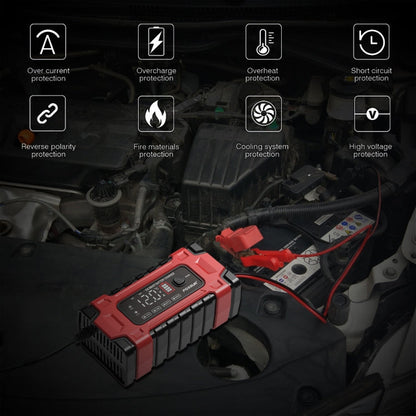 Chargeur de batterie de voiture/moto FOXSUR 12V / 24V / 10A, intelligent, pour batterie au plomb, Type de prise: Prise UE