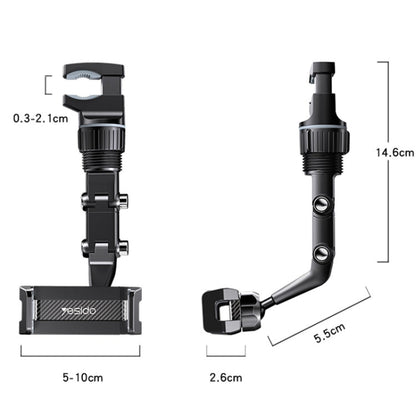 Yesido C192 Car Rearview Mirror Using Phone Holder(Black)