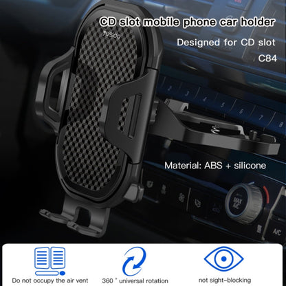 Support Téléphone de Voiture Yesido C84 Rotatif à 360 Degrés pour Port CD (Noir)