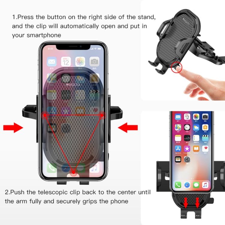 Support Téléphone de Voiture Yesido C84 Rotatif à 360 Degrés pour Port CD (Noir)