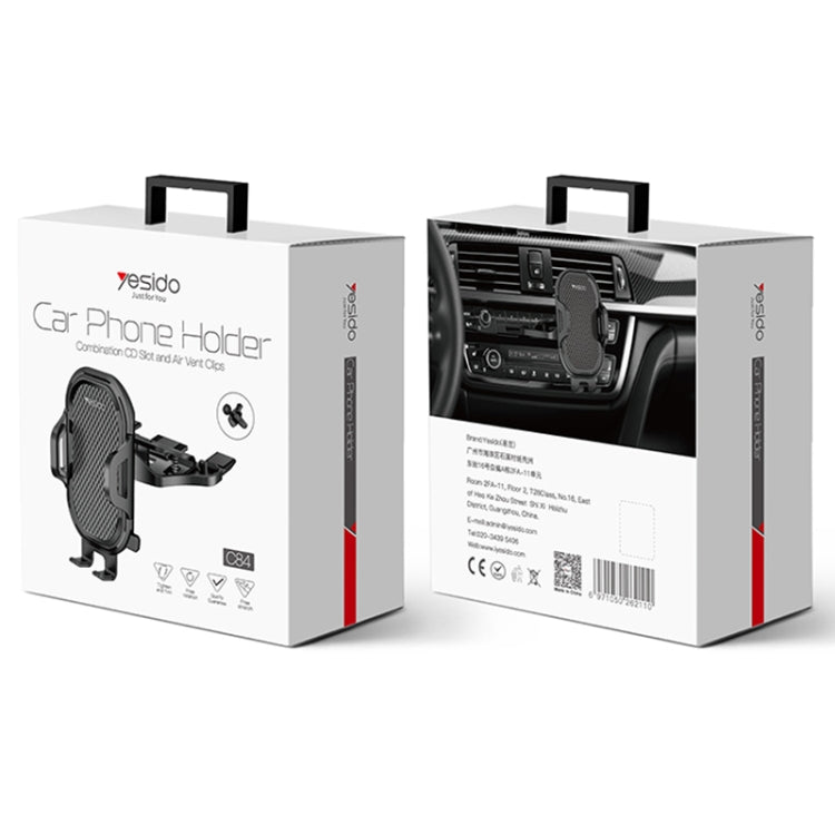 Support Téléphone de Voiture Yesido C84 Rotatif à 360 Degrés pour Port CD (Noir)