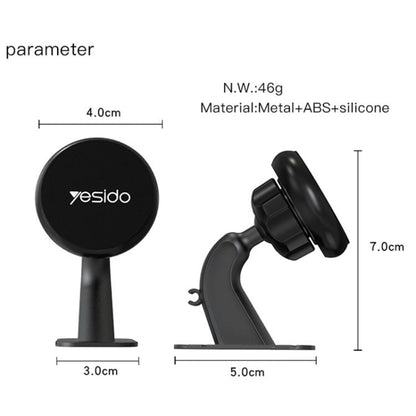 Yesido C91 Car Center Console Paste Magsafe Magnetic Phone Tablet Holder(Black)