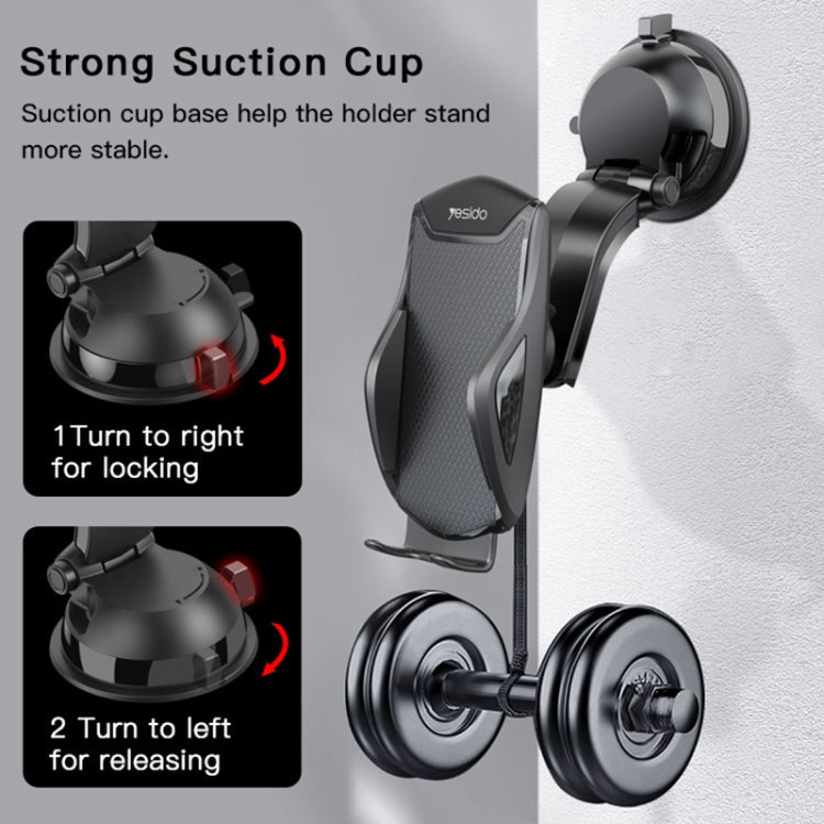 Yesido C99 Car Center Console Suction Cup Mobile Phone Navigation Holder(Black)