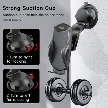Yesido C99 Car Center Console Suction Cup Mobile Phone Navigation Holder(Black)