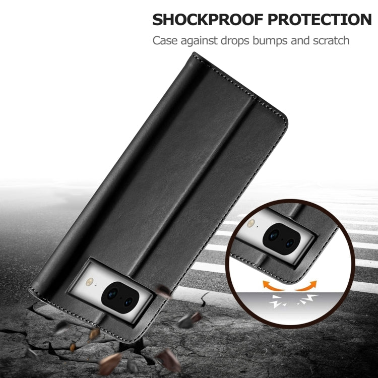 For Google Pixel 8a LC.IMEEKE Calf Texture Flip Leather Phone Case(Black)
