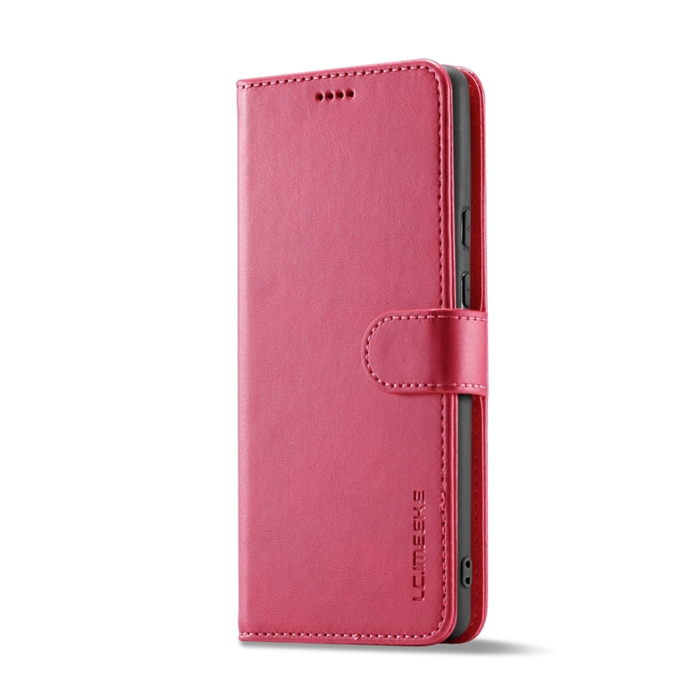 For Google Pixel 8a LC.IMEEKE Calf Texture Flip Leather Phone Case(Red)