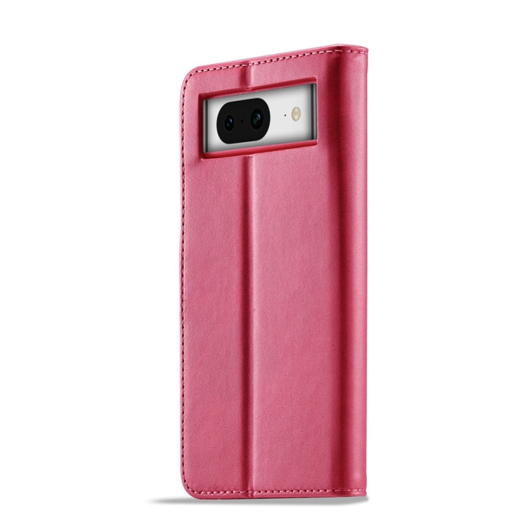 For Google Pixel 8a LC.IMEEKE Calf Texture Flip Leather Phone Case(Red)