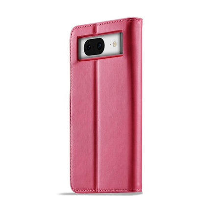 For Google Pixel 8a LC.IMEEKE Calf Texture Flip Leather Phone Case(Red)