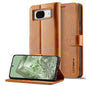 For Google Pixel 8a LC.IMEEKE Calf Texture Flip Leather Phone Case(Yellow)