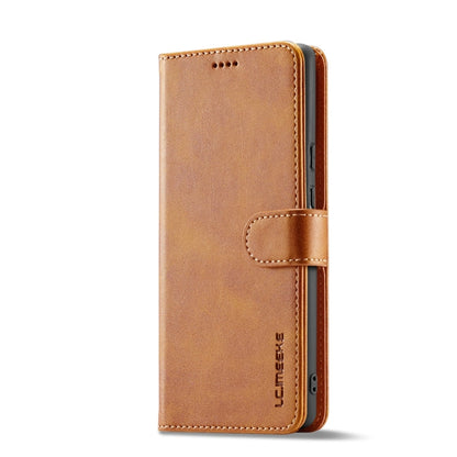 For Google Pixel 8a LC.IMEEKE Calf Texture Flip Leather Phone Case(Yellow)