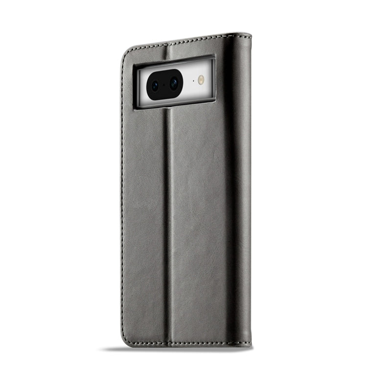 For Google Pixel 8a LC.IMEEKE Calf Texture Flip Leather Phone Case(Grey)
