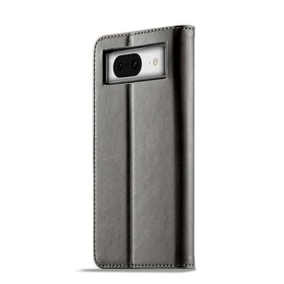 For Google Pixel 8a LC.IMEEKE Calf Texture Flip Leather Phone Case(Grey)