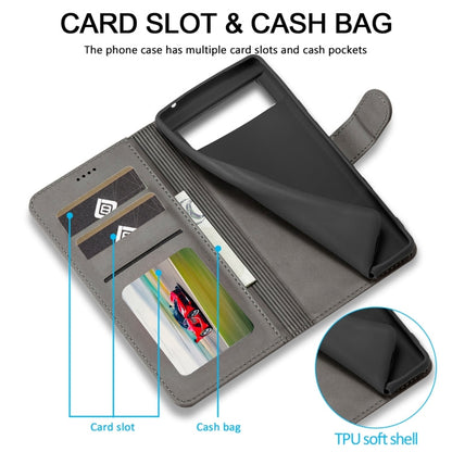 For Google Pixel 8a LC.IMEEKE Calf Texture Flip Leather Phone Case(Grey)