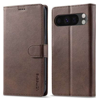 For Google Pixel 9 Pro XL LC.IMEEKE Calf Texture Flip Leather Phone Case(Brown)