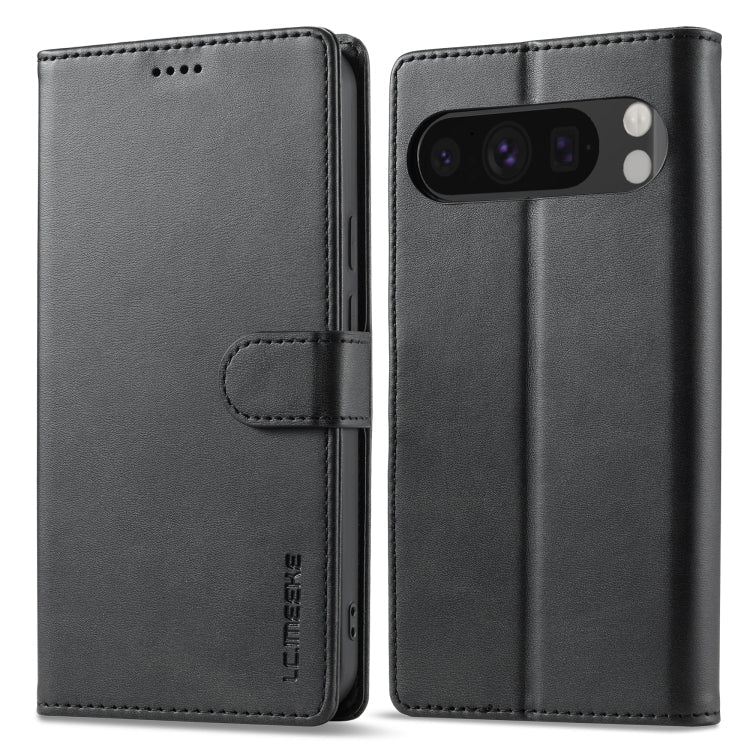 For Google Pixel 9 Pro XL LC.IMEEKE Calf Texture Flip Leather Phone Case(Black)