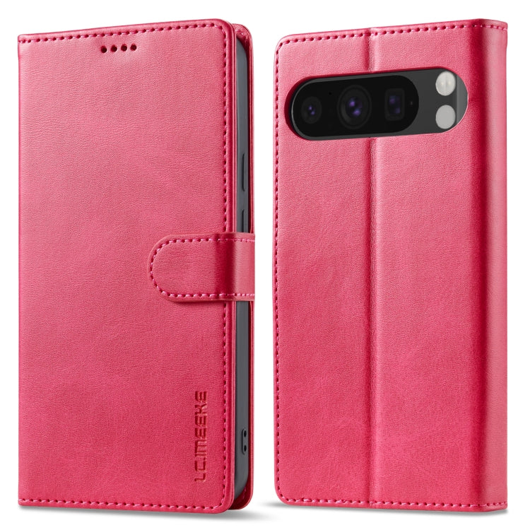 For Google Pixel 9 Pro XL LC.IMEEKE Calf Texture Flip Leather Phone Case(Red)
