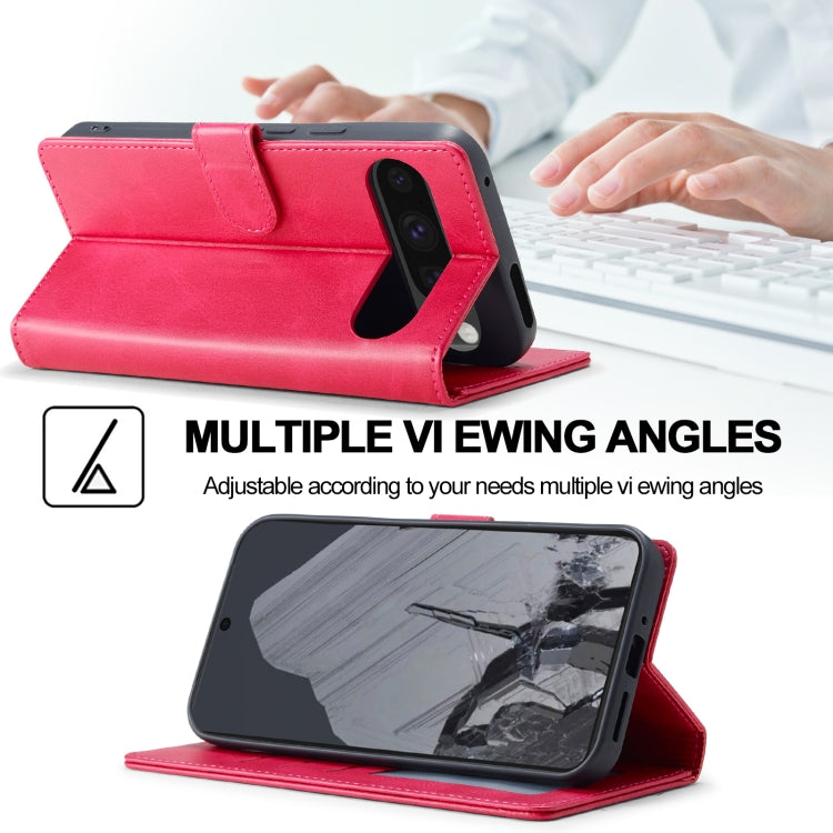 For Google Pixel 9 Pro XL LC.IMEEKE Calf Texture Flip Leather Phone Case(Red)