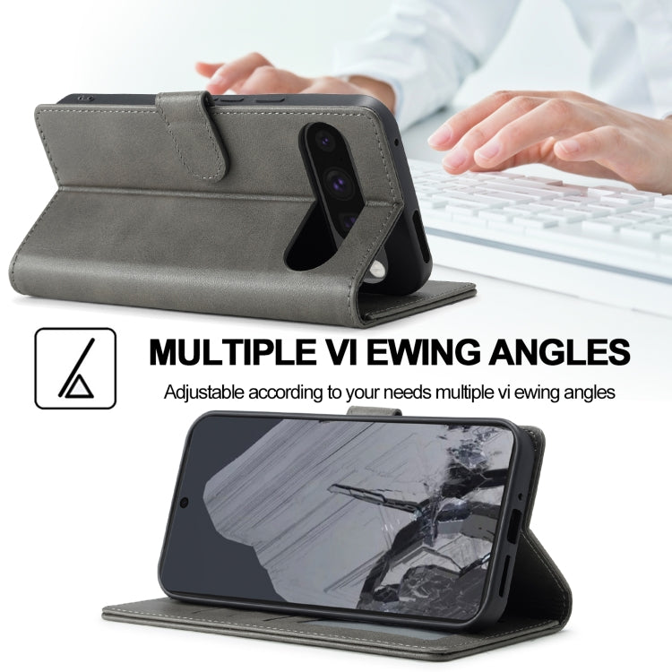 For Google Pixel 9 Pro XL LC.IMEEKE Calf Texture Flip Leather Phone Case(Grey)