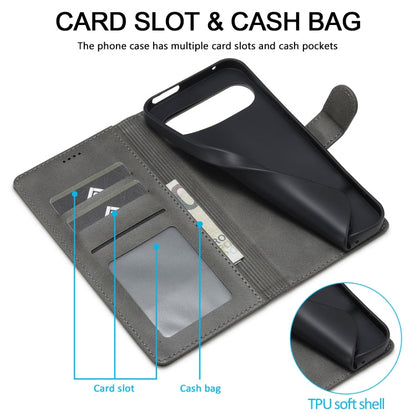 For Google Pixel 9 Pro XL LC.IMEEKE Calf Texture Flip Leather Phone Case(Grey)