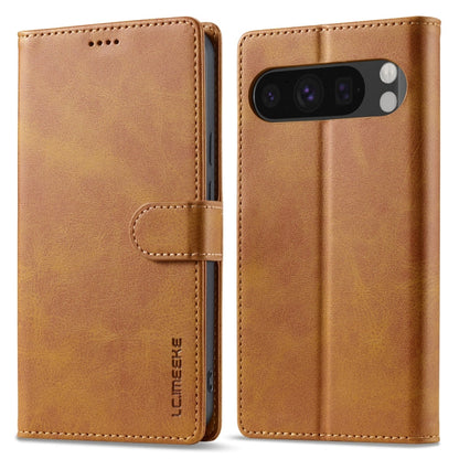 For Google Pixel 9 / 9 Pro LC.IMEEKE Calf Texture Flip Leather Phone Case(Yellow)