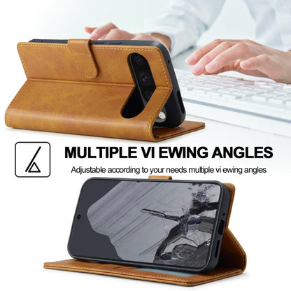 For Google Pixel 9 / 9 Pro LC.IMEEKE Calf Texture Flip Leather Phone Case(Yellow)