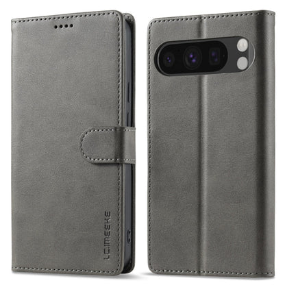 For Google Pixel 9 / 9 Pro LC.IMEEKE Calf Texture Flip Leather Phone Case(Grey)