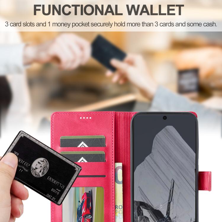 For Google Pixel 10 Pro XL LC.IMEEKE Calf Texture Flip Leather Phone Case(Red)