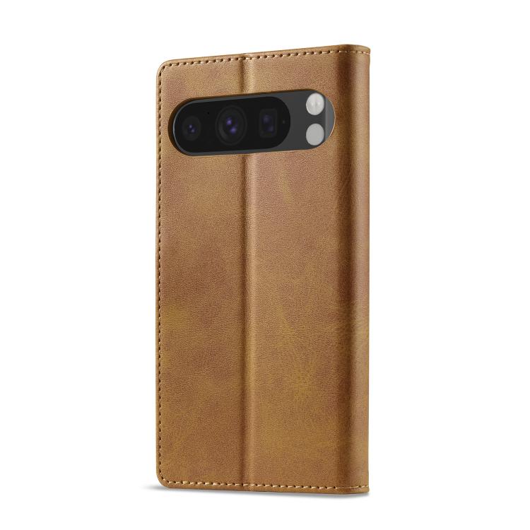 For Google Pixel 10 Pro XL LC.IMEEKE Calf Texture Flip Leather Phone Case(Yellow)