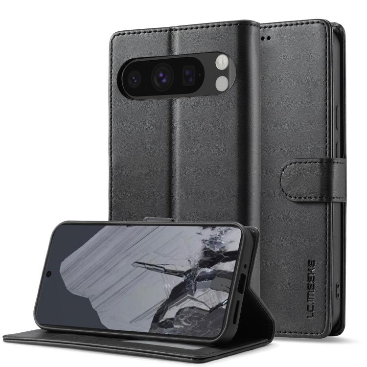 For Google Pixel 10 / 10 Pro LC.IMEEKE Calf Texture Flip Leather Phone Case(Black)