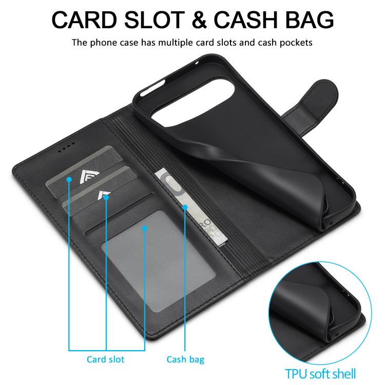 For Google Pixel 10 / 10 Pro LC.IMEEKE Calf Texture Flip Leather Phone Case(Black)