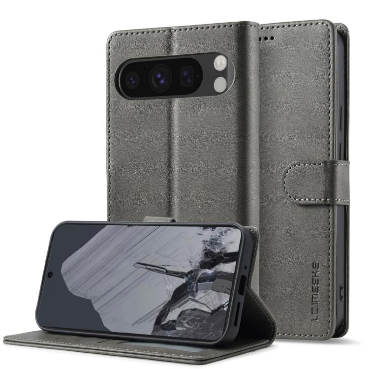 For Google Pixel 10 / 10 Pro LC.IMEEKE Calf Texture Flip Leather Phone Case(Grey)