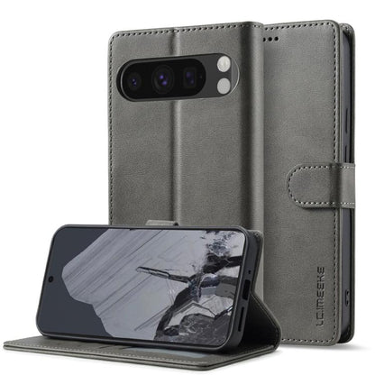 For Google Pixel 10 / 10 Pro LC.IMEEKE Calf Texture Flip Leather Phone Case(Grey)
