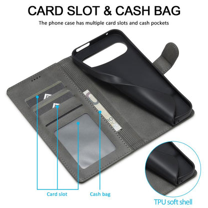 For Google Pixel 10 / 10 Pro LC.IMEEKE Calf Texture Flip Leather Phone Case(Grey)