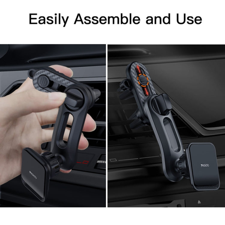 Yesido C106 Car Air Outlet Dual Clip Magsafe Magnetic Phone Navigation Holder(Black)