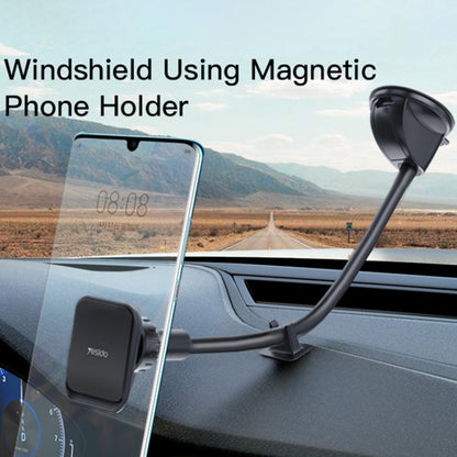 Support de téléphone magnétique Yesido C109 Magsafe à ventouse pour pare-brise de voiture, rotation à 360 degrés (noir)