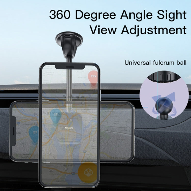 Support de téléphone magnétique Yesido C109 Magsafe à ventouse pour pare-brise de voiture, rotation à 360 degrés (noir)