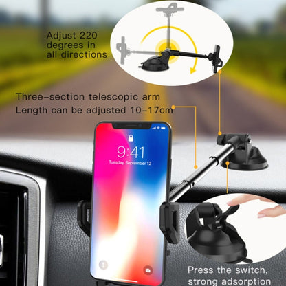 Support de téléphone de voiture pliable Yesido C40 avec clip automatique et rotation à 360 degrés (noir)