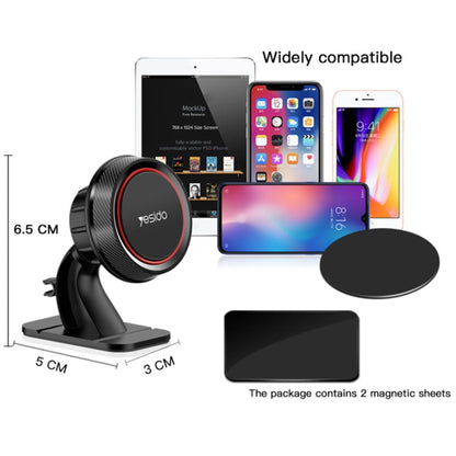Yesido C60 Car 360 Degree Rotation Magnetic Phone Holder(Black)