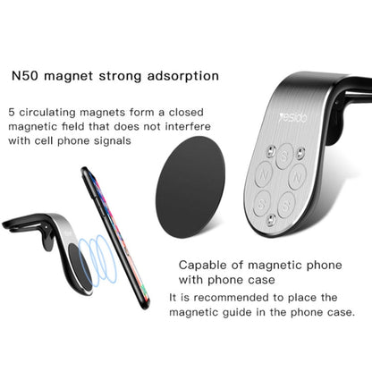 Yesido C64 Car Air Vent Strong Magnetic Phone Holder(Black)