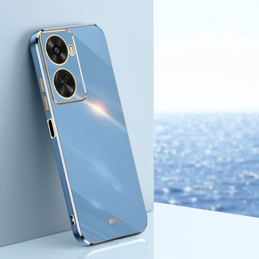 Pour Huawei Nova 11 SE XINLI Coque de téléphone en TPU électrolytique 6D à bords droits (bleu céleste)